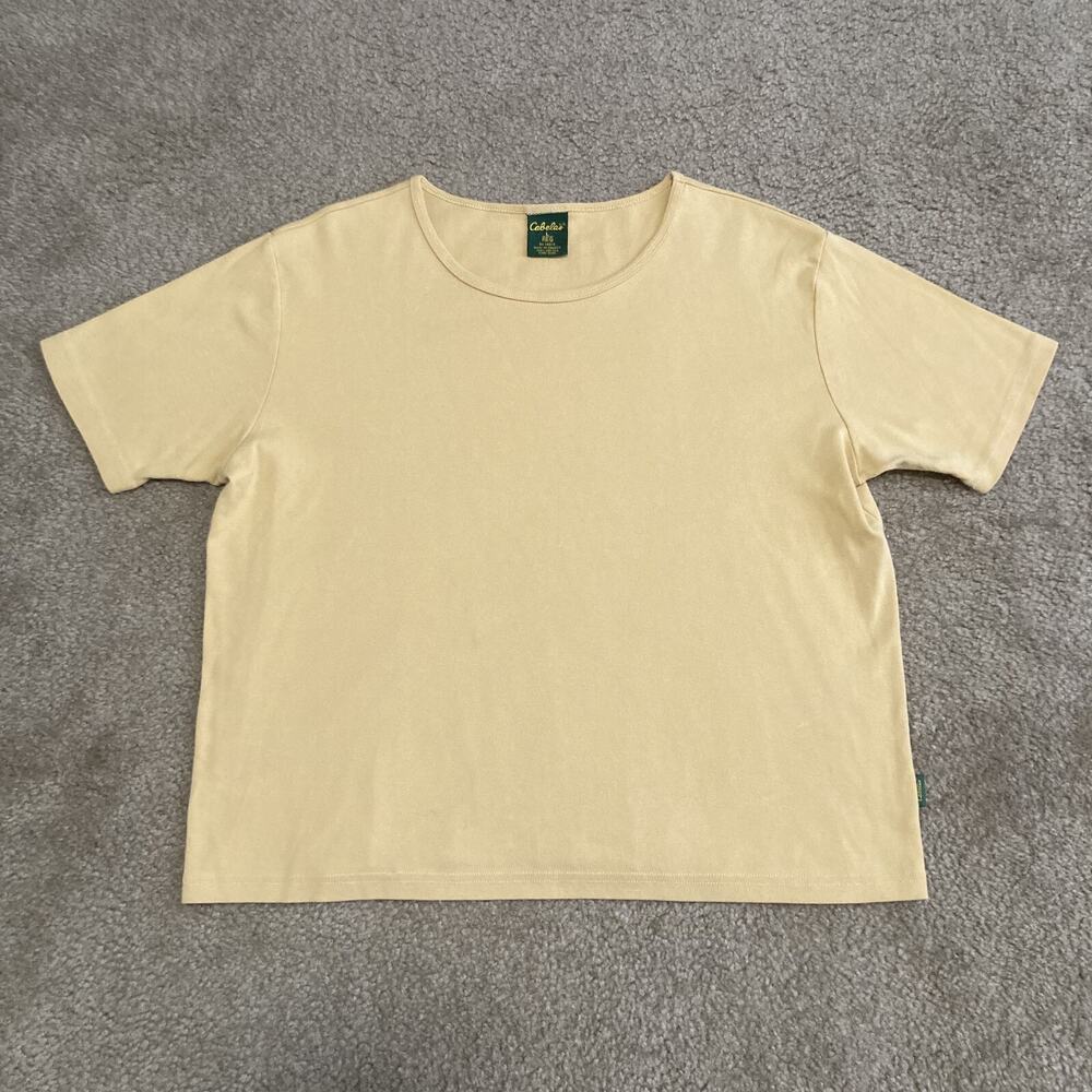 VTG Cabelaโs Women's Scoop Neck T-Shirt Size Large Made in Canada 100% Cotton